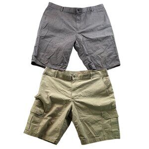 Dickies Mens Cargo Shorts Size 42 Lot Of Two Flex Outdoors Casual Tan Gray